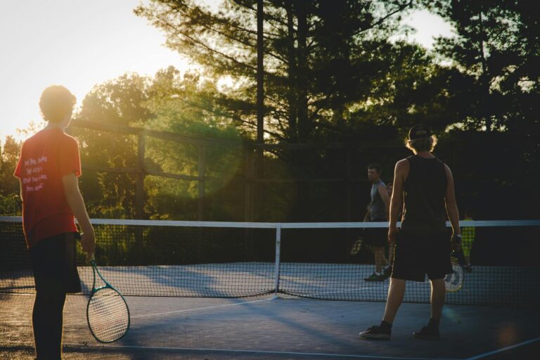 practicing tennis drills